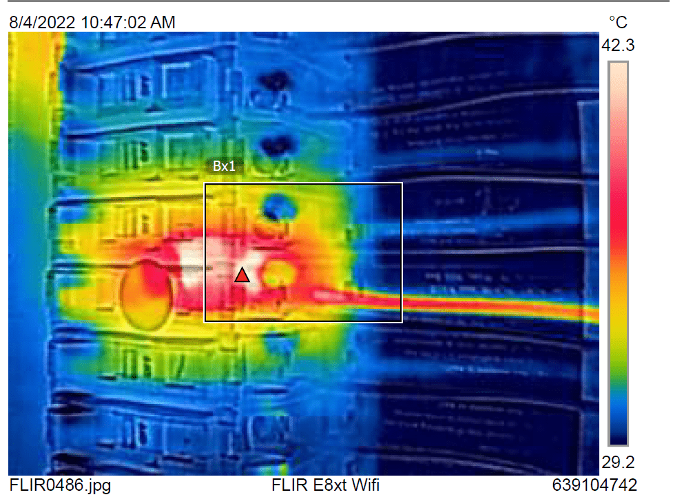 Thermal Imaging Scan Showing a Hot Spot on an Electrical Panel
